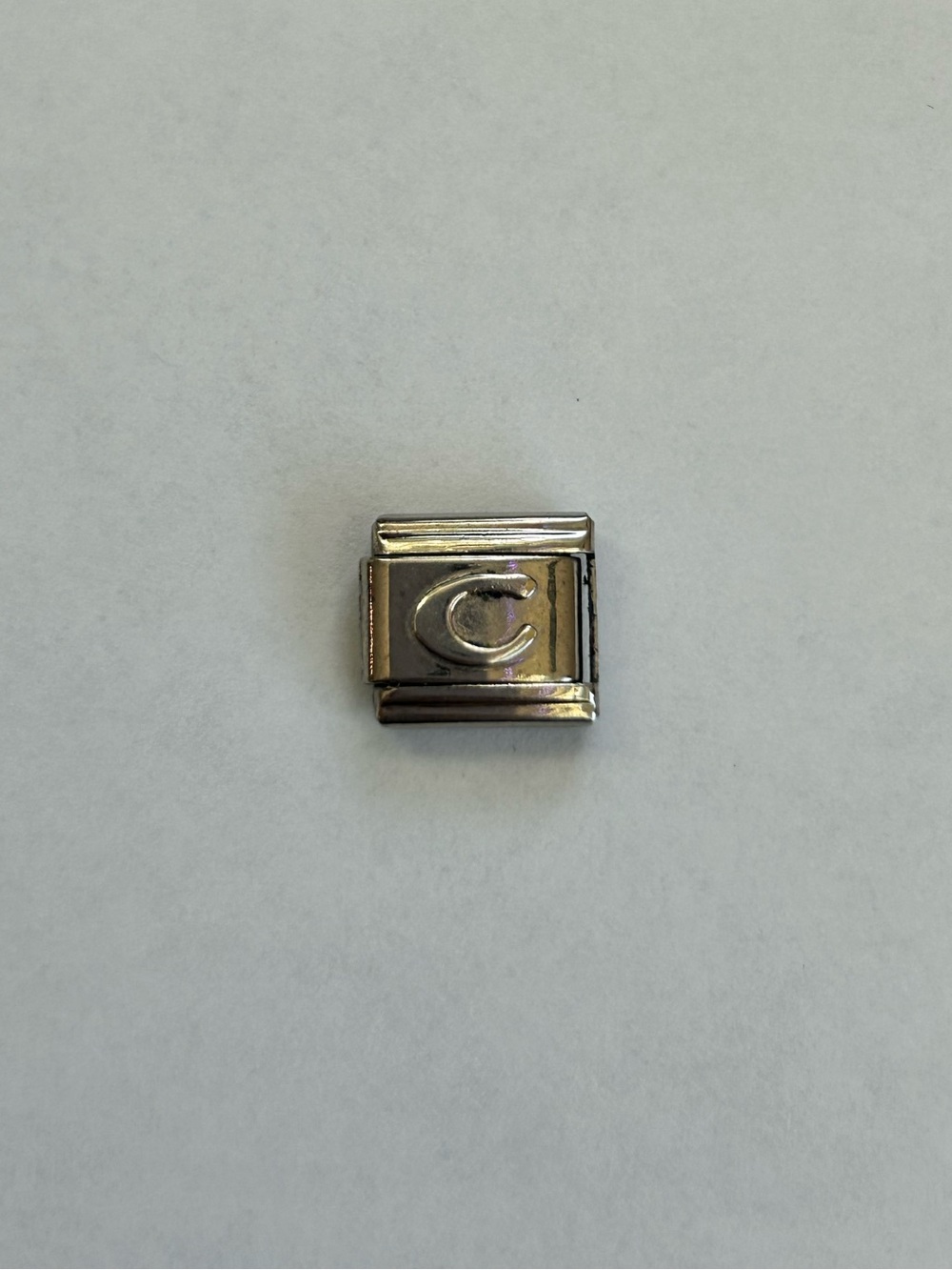 Italian Charm Link with Letter 'C'